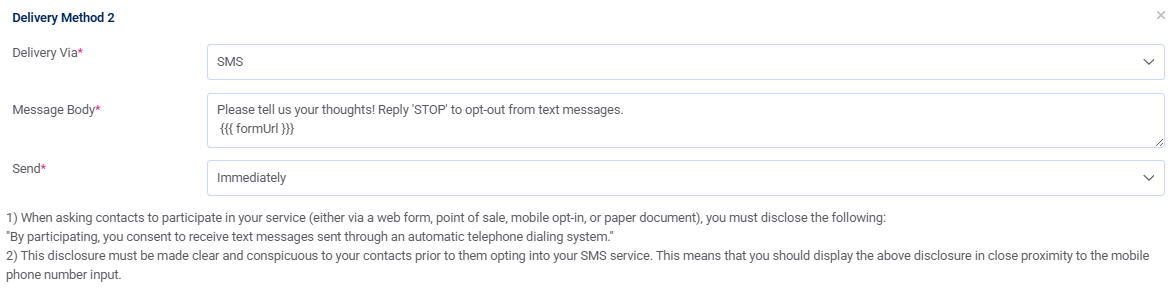Delivery text method 2